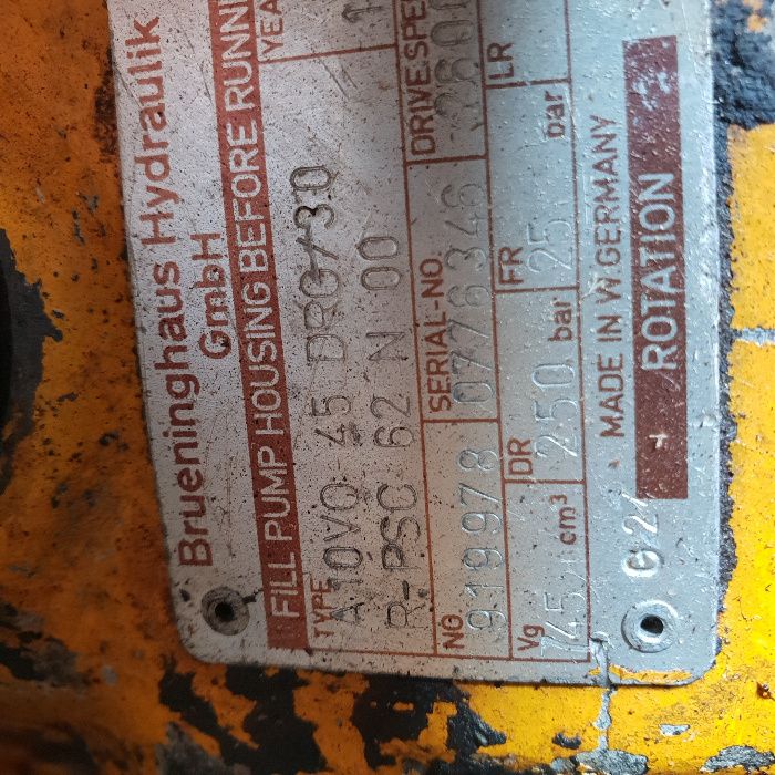koparka mecalac 11 cx cxi pompa hydrauliczna hydromatik a10v0 45drg/30