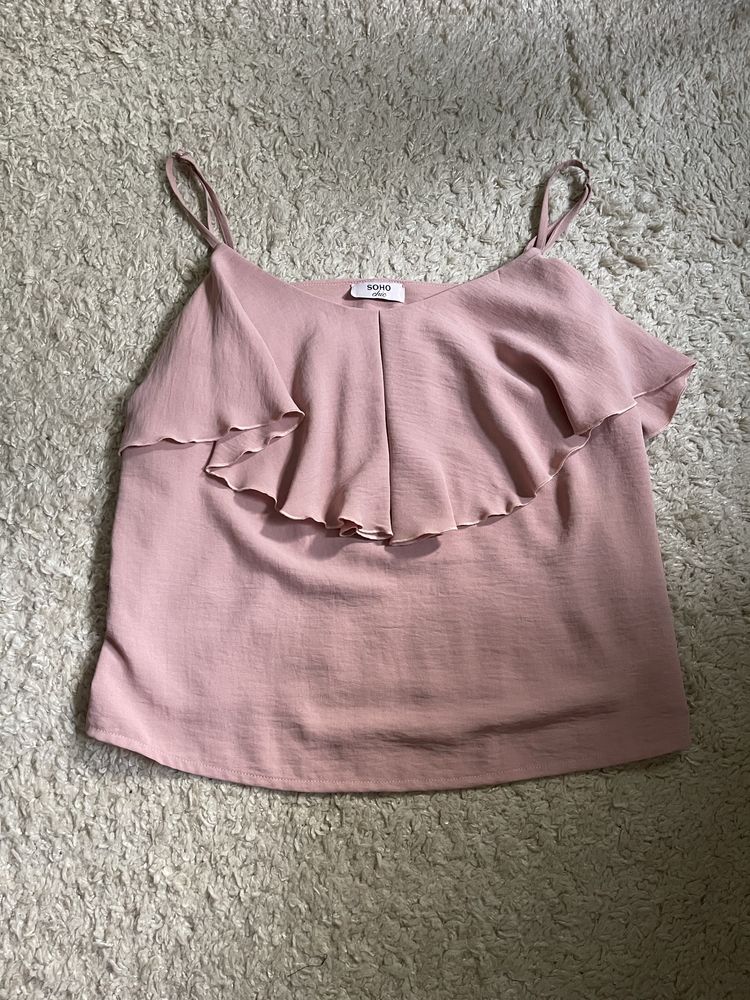 Очень нежная розовая шифоновая майка в бельевом стиле от zara