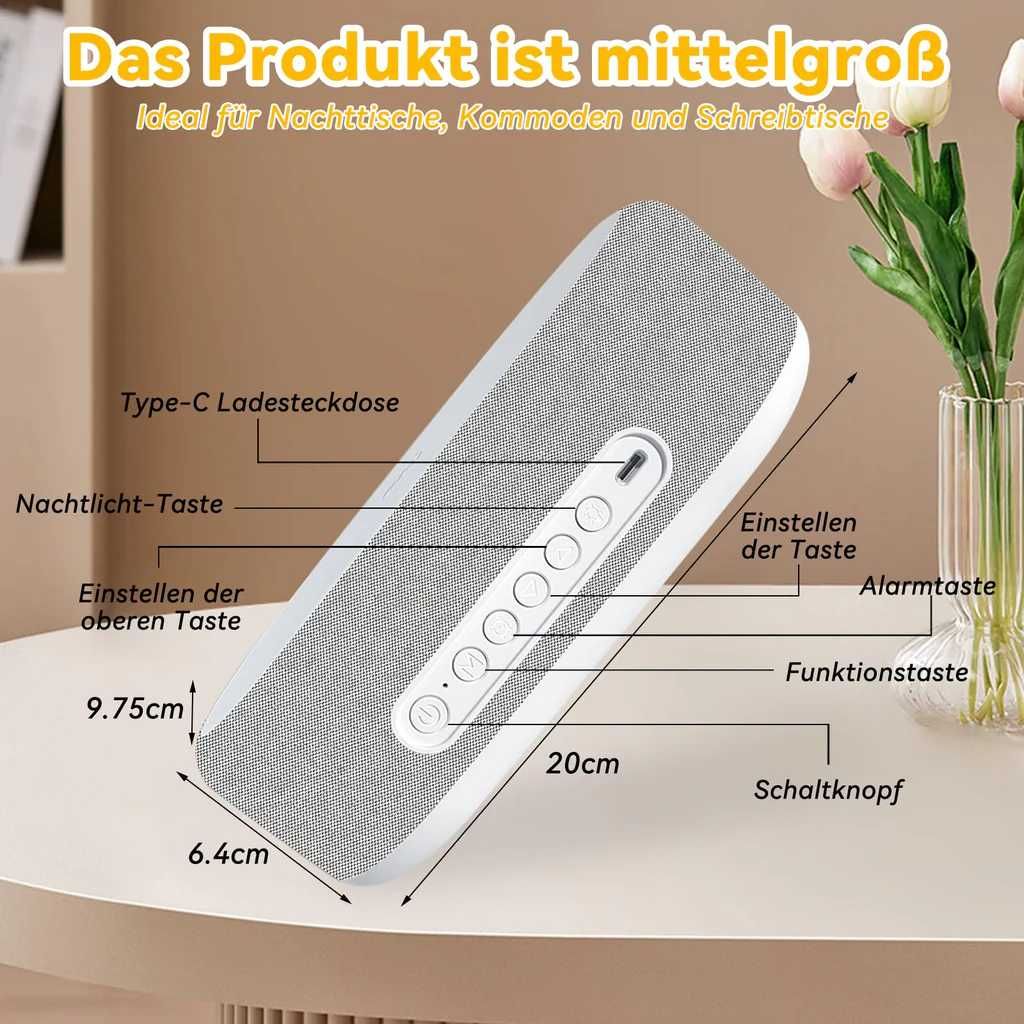 Zegar, budzik z ładowarką i bluetooth głośnik