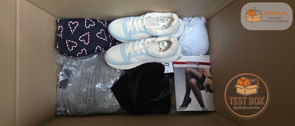 Box pełen markowych ubrań Guess, Nike, Hilfiger, Calvin Klein 90% NOWE