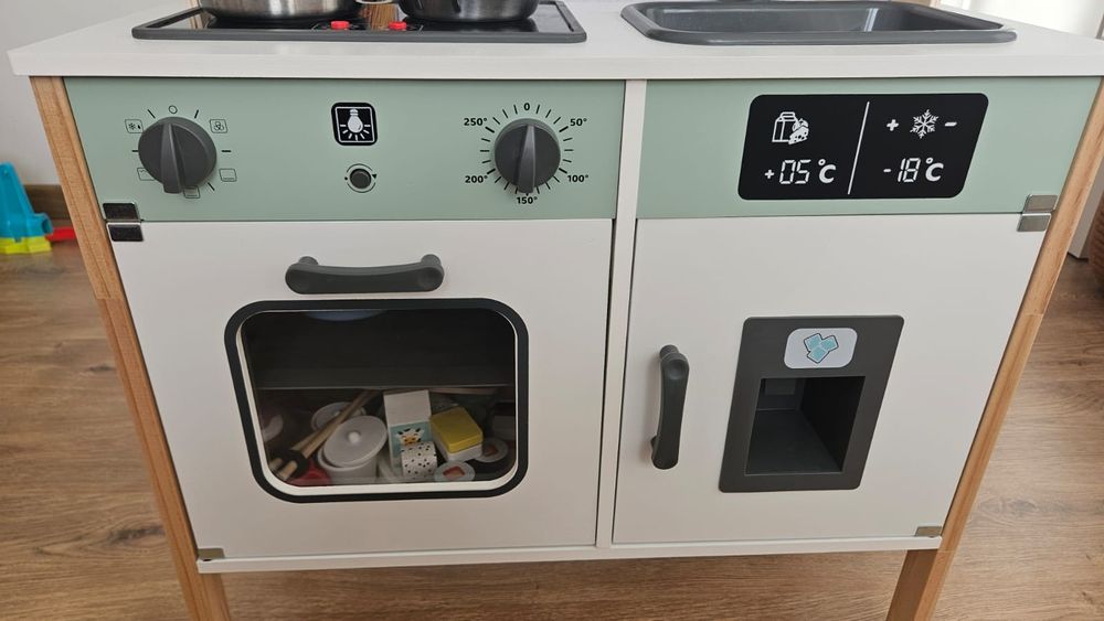 Kuchnia dziecieca drewniana zabawka lidl światełka dźwięki kuchenka