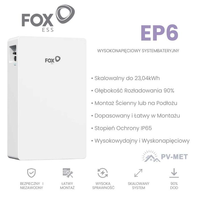 Magazyn energii FoxESS EP6 –wysokonapięciowy system bateryjny 6,14 kWh