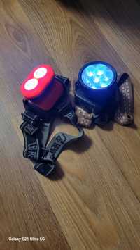 Два налобных фонарика с батарейками, цена за оба