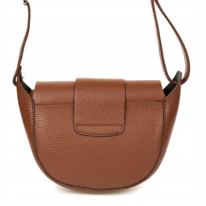 Damska skórzana mała torebka listonoszka na ramię kopertówka włoska