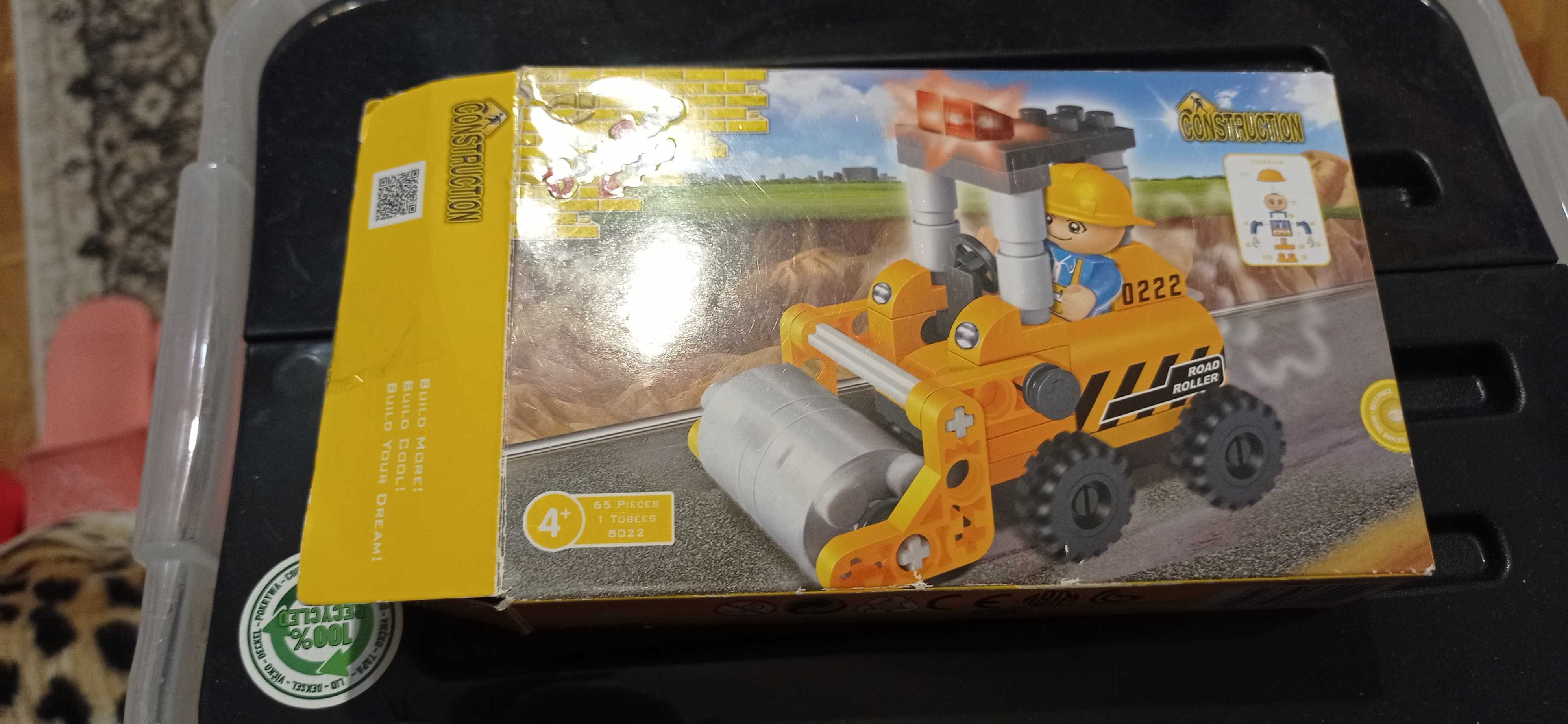 Klocki jak LEGO, walec, roboty drogowe, prezent na mikołajki