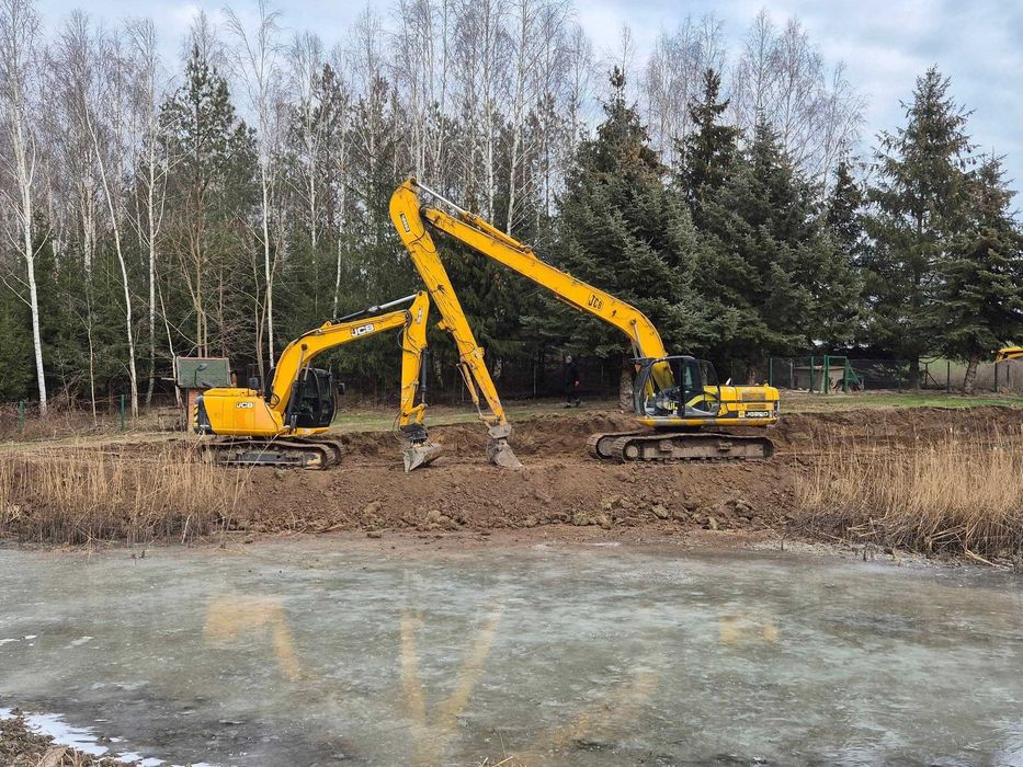 Usługi koparko-ładowarką, koparką, ładowarką, koparką long
