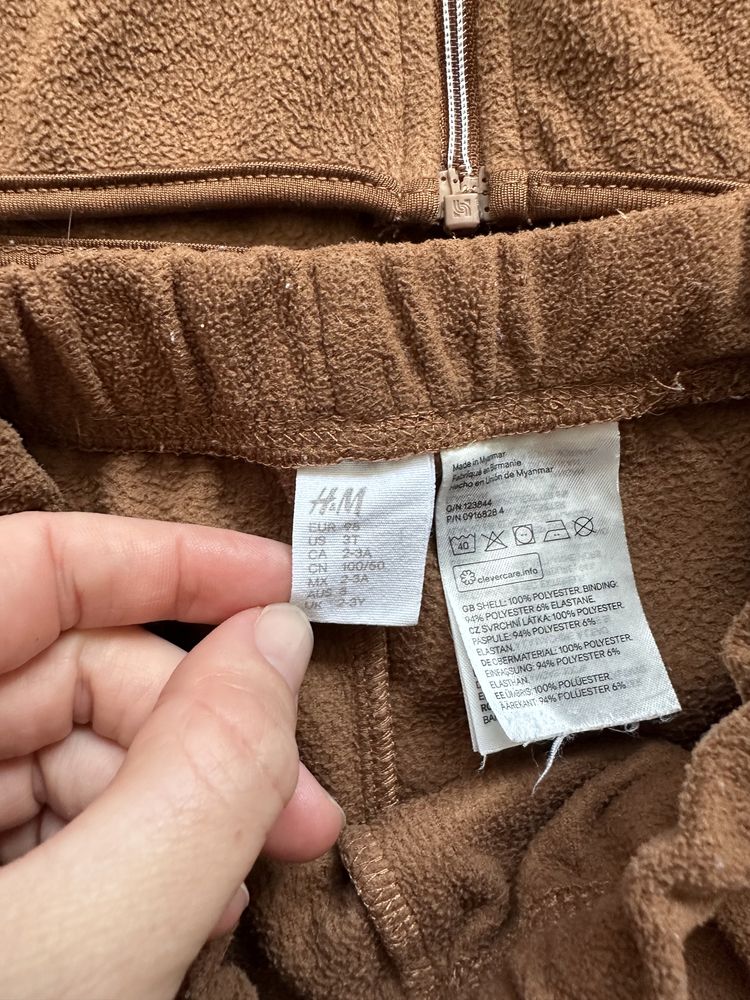 Флисовый костюм мишка на замок H&M 2-3 года или 92-98 см