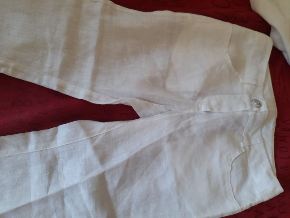 Conjunto calças (linho) e t-shirt algodão I Pinco Pallino -7/8 anos