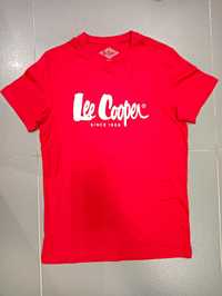 Męski czerwony T-shirt Lee Cooper M bawełna Red nowy casual koszulka