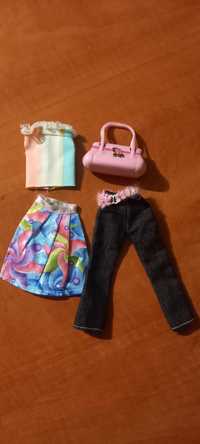 Dżinsy spódnica bluzka torebka dla lalki Barbie