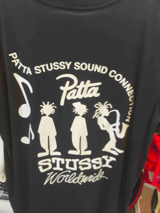 Stussy,Męska czarna koszulka z nadrukiem letnim, rozmiar L