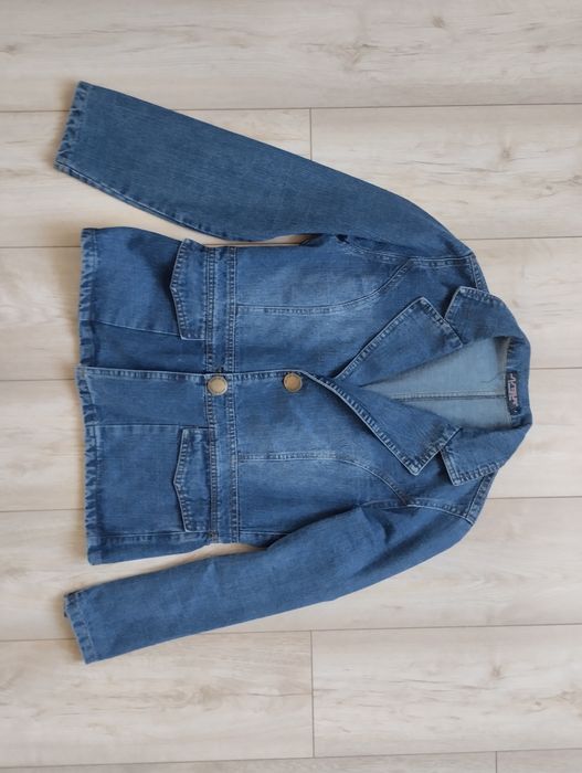 Śliczny żakiet marynarka damska jeans dżins 40 ,L