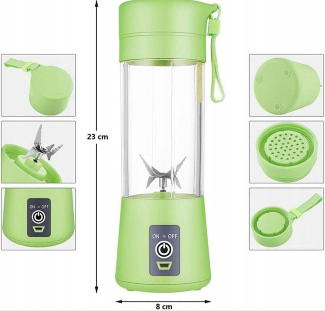 Blender mikser bezprzewodowy ręczny przenośny turystyczny kielichowy