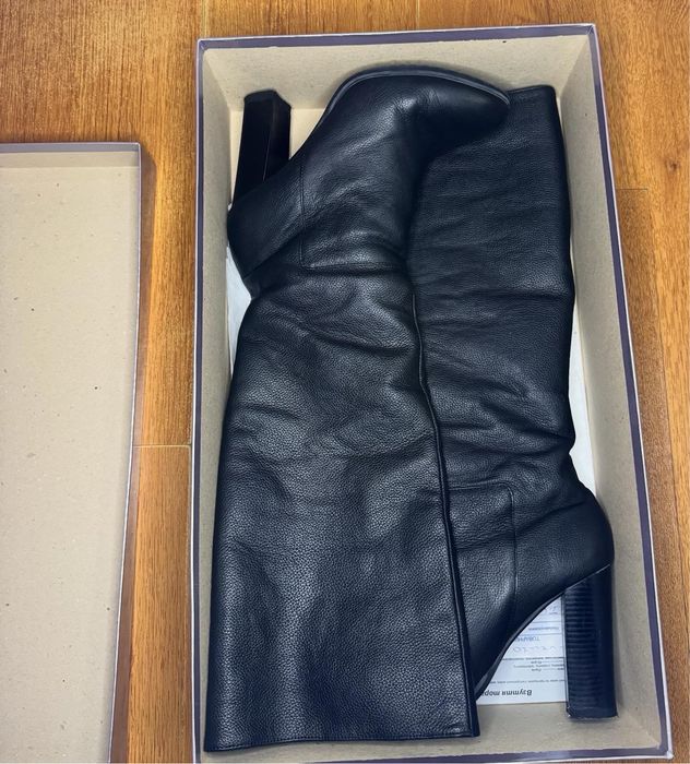 Зимові шкіряні чоботи труба