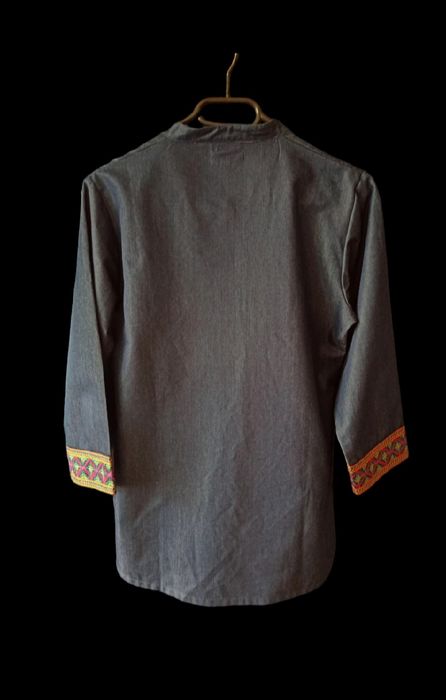 Bluzka tunika ze stójką etno jeans