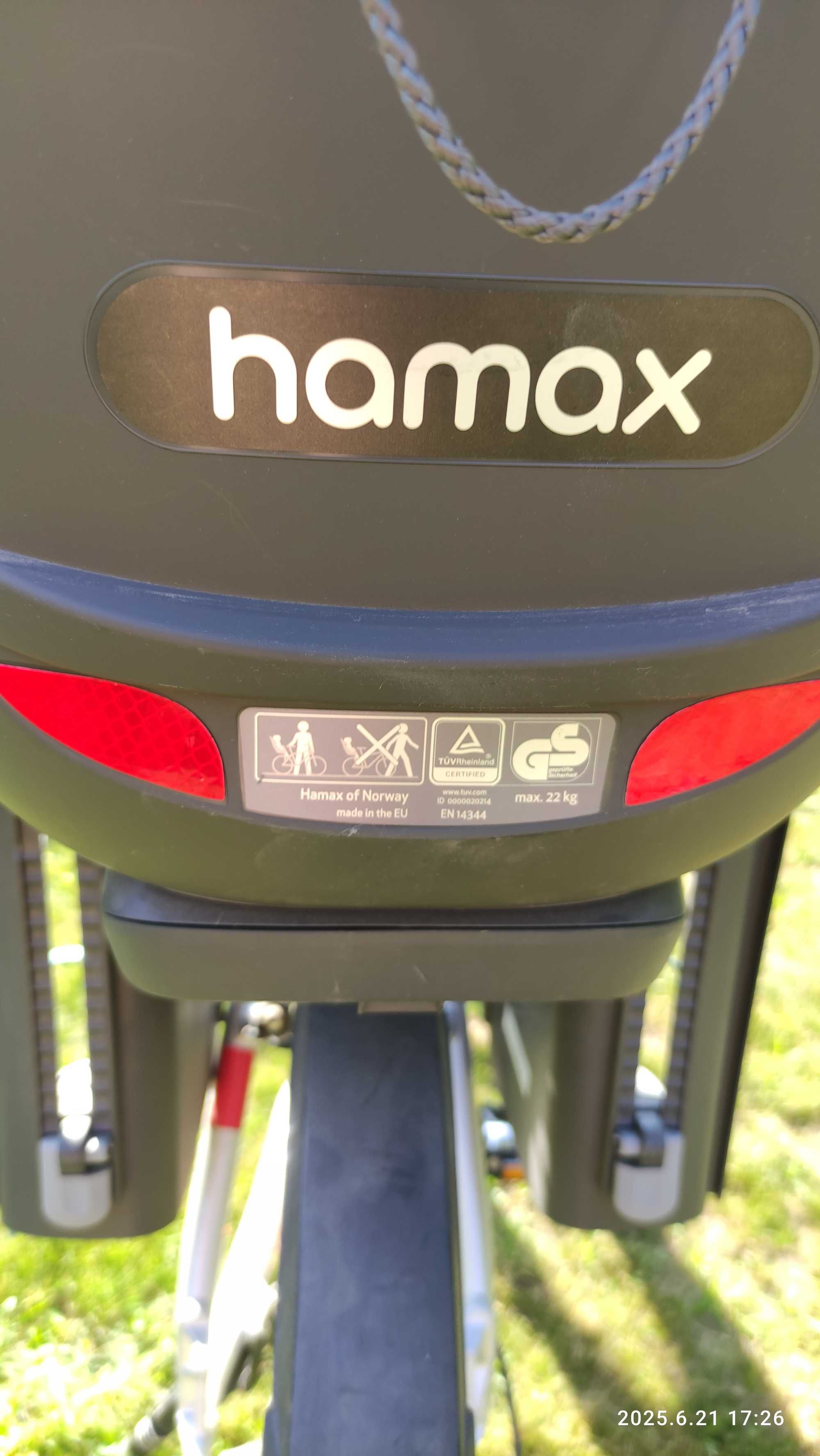 Fotelik rowerowy Hamax funkcja przechyłu stan idealny