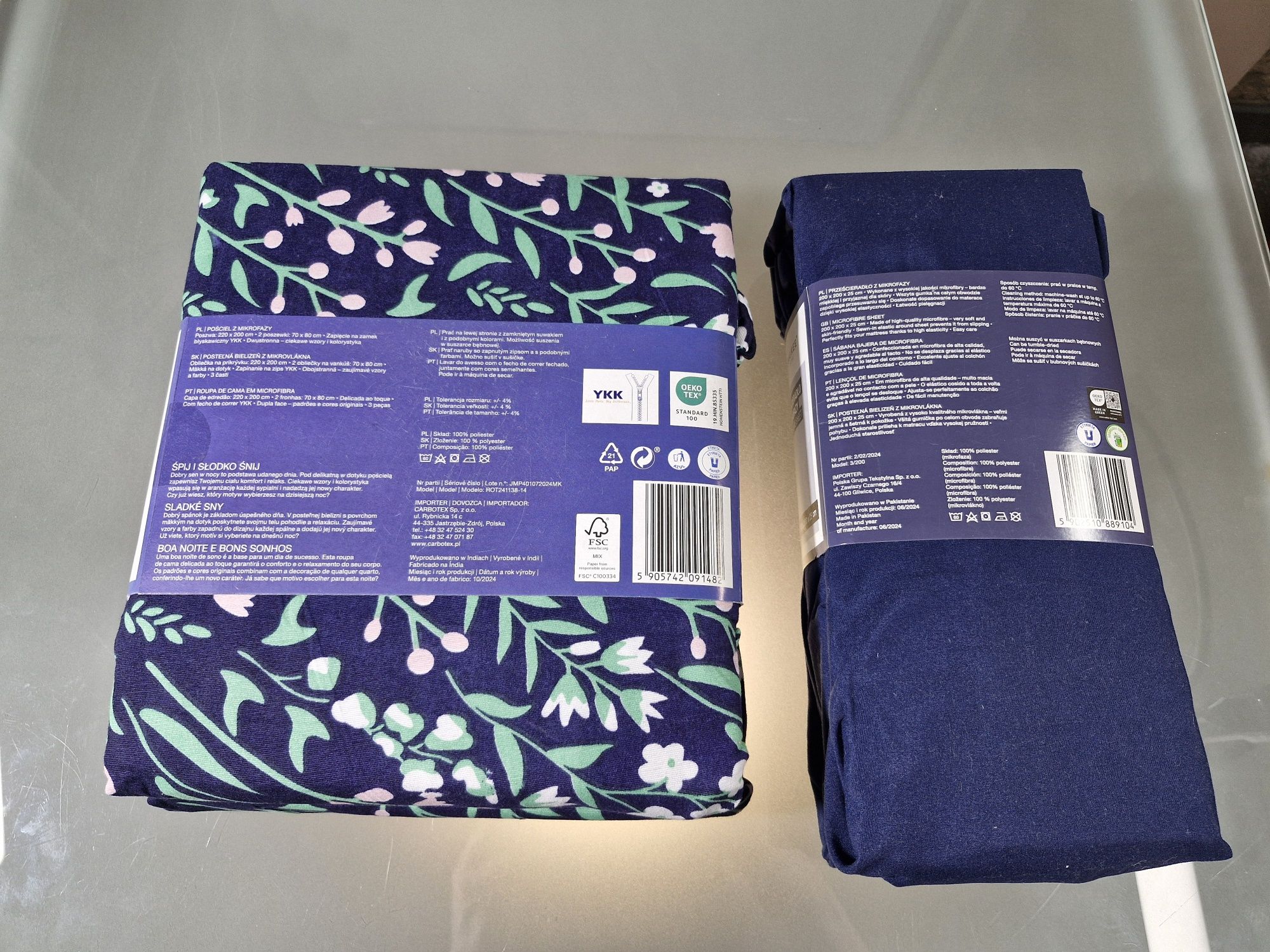 Komplet Pościeli z Mikrofazy 220x200 + 2x70x80 + Prześcieradło 200x200