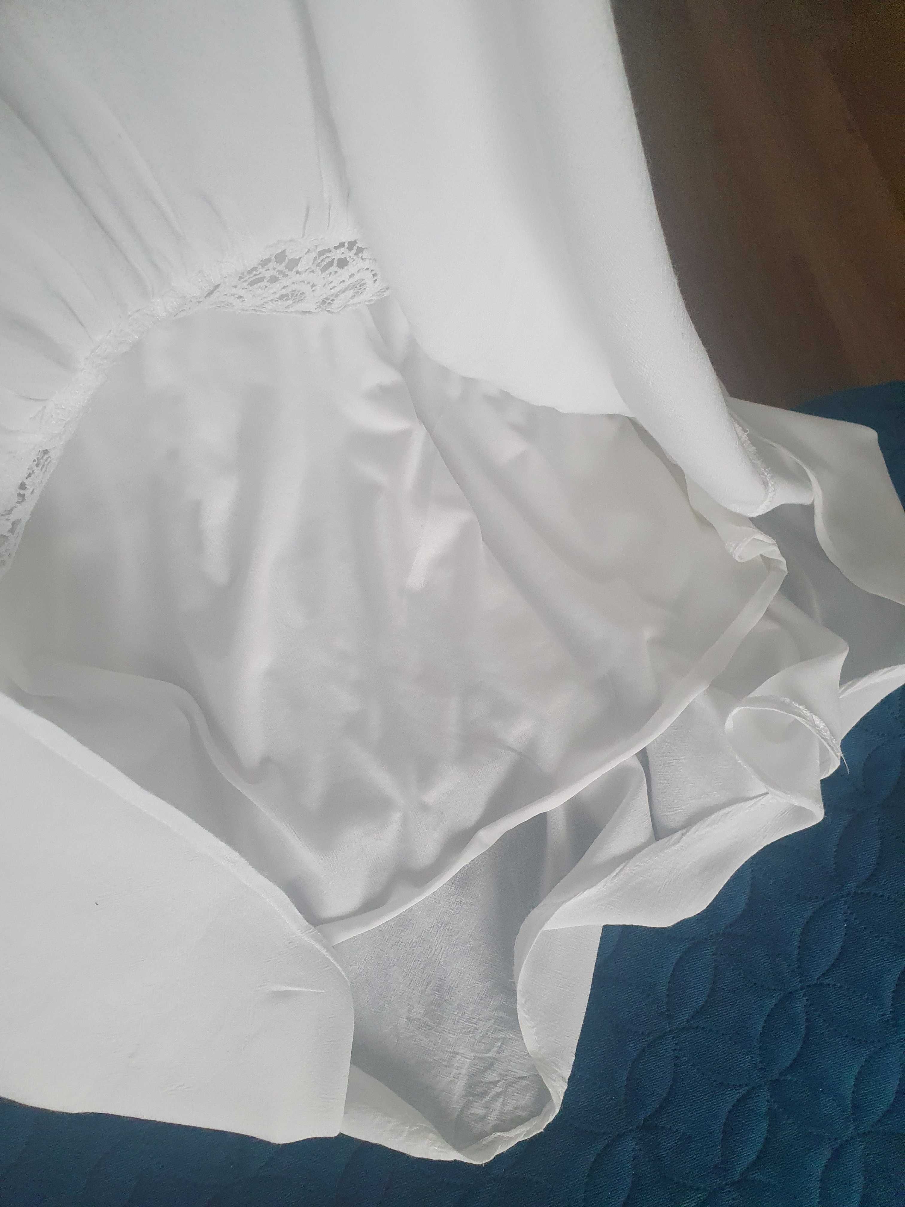 Maxi biała sukienka boho, biała, rozm. S/M,