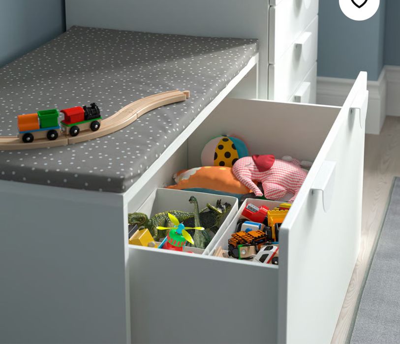 SMÅSTAD Banco c/arrumação p/brinquedos, branco