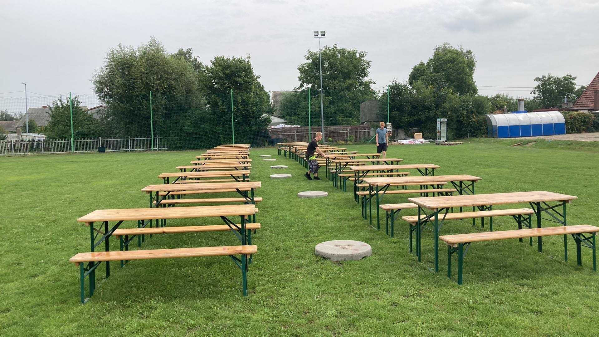 Ławostoły bawarskie - komplety piwne z rollbarem lub bez.