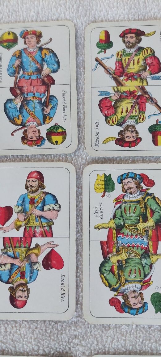 Oryginalne karty talia do gry stare Doppeldeutsche Spielkarten 24 blat