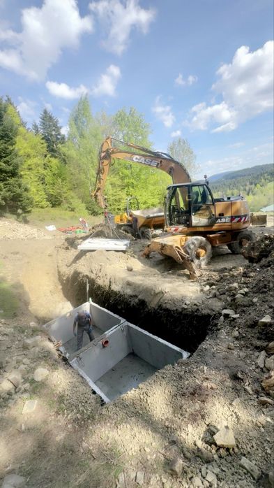 Wynajem koparek, roboty ziemne, budowa dróg, wyburzenia