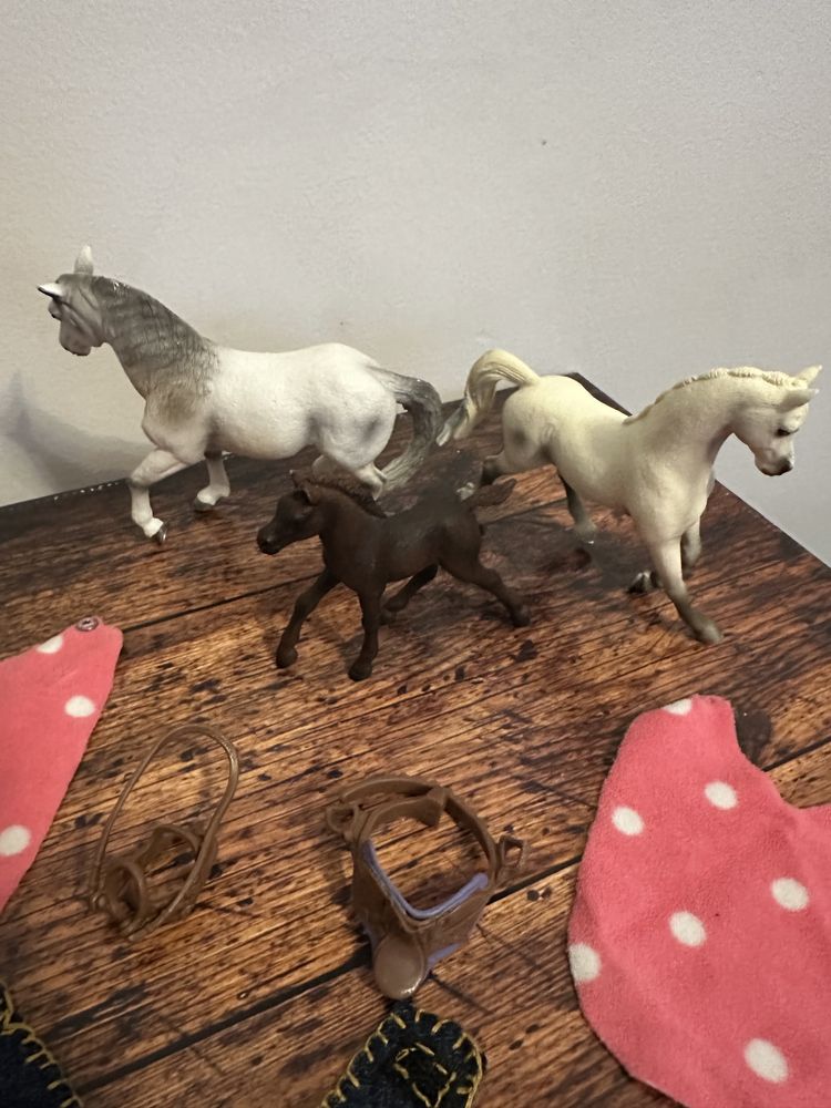 3x Schleich Collecta derka siodło koń źrebak klacz arabska ogier