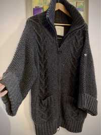 Piękny sweter wełna warkocz na suwak Replay rozmiar S