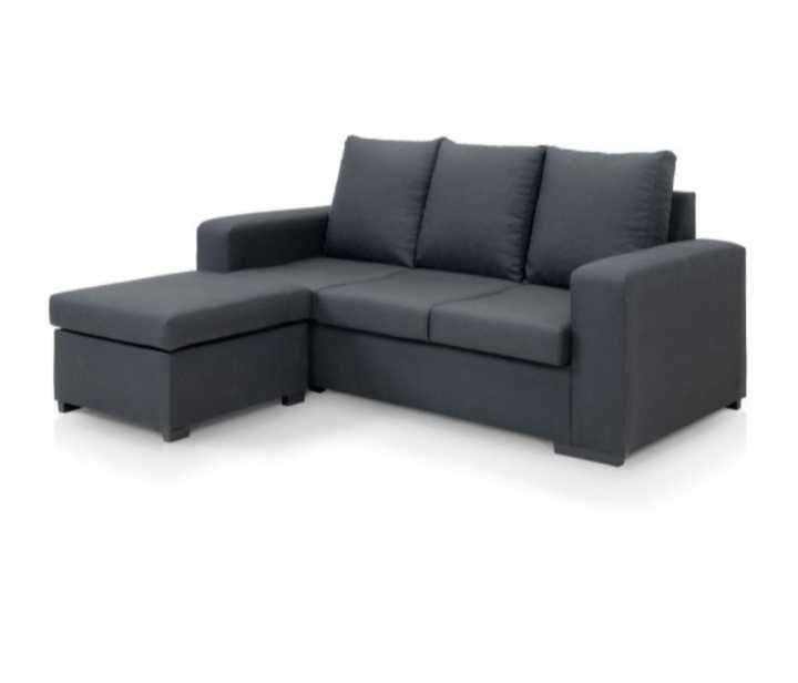 Sofá chaise long cinza