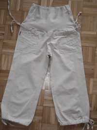 Spodnie ciążowe kolor śmietankowy, materiał dżins
