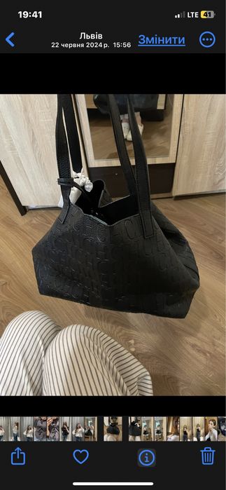 чорна сумка жіноча велика для студентів сумка вмістка шкірзам