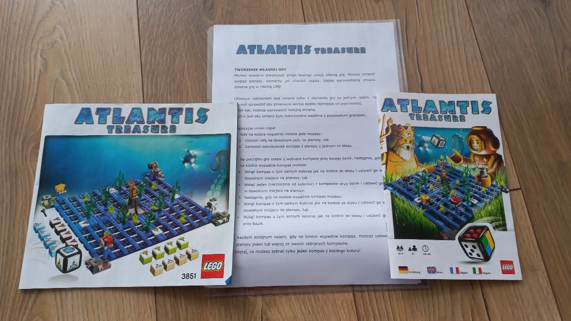 LEGO 3851 Atlantis Treasure gra planszowa kompletny zestaw