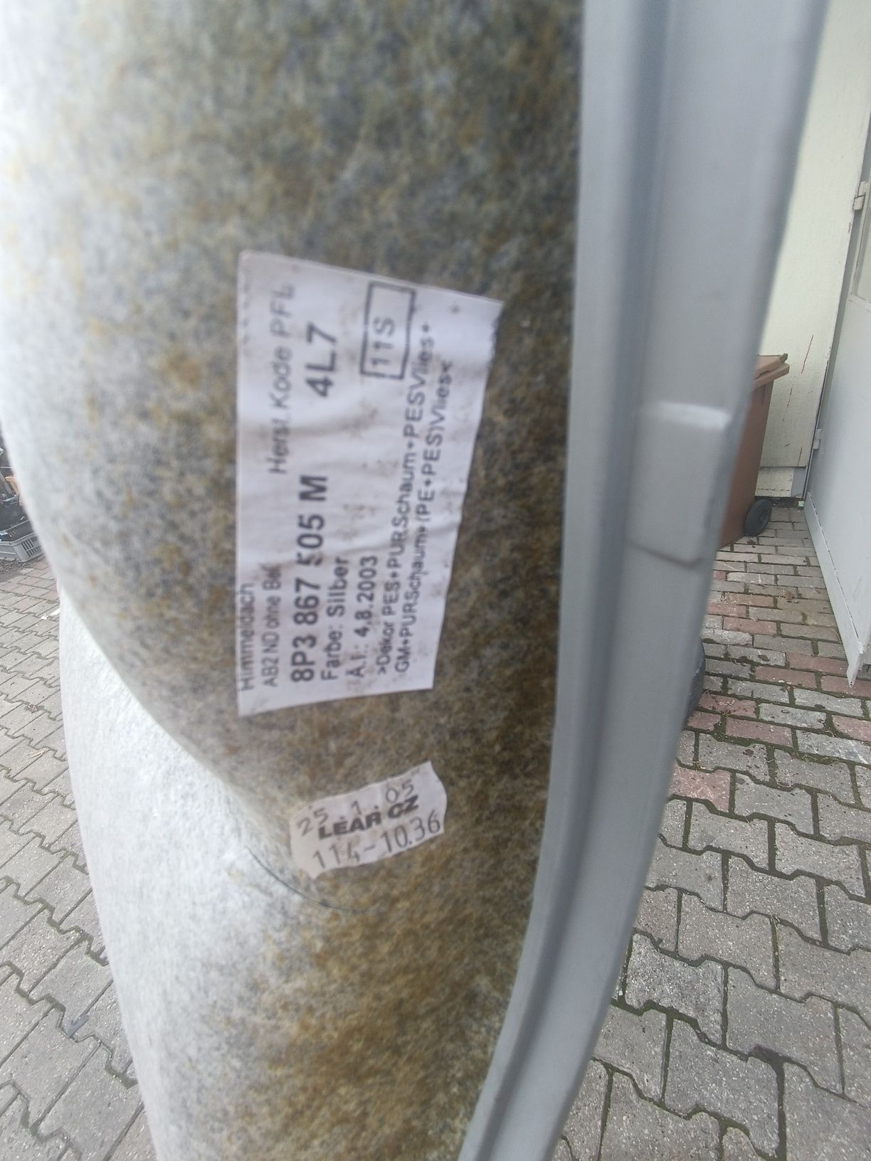 Podsufitka Audi a3 8P 3 drzwi