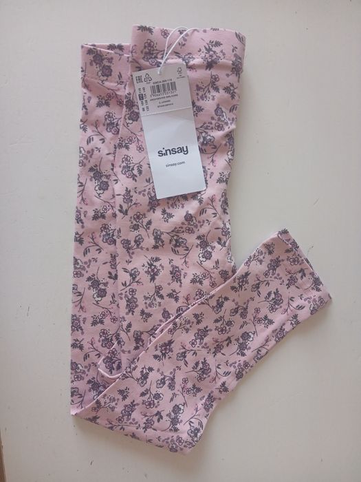 Nowe legginsy kwiatki 128