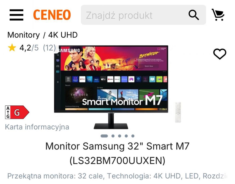 Monitor Samsung 32" Smart M7