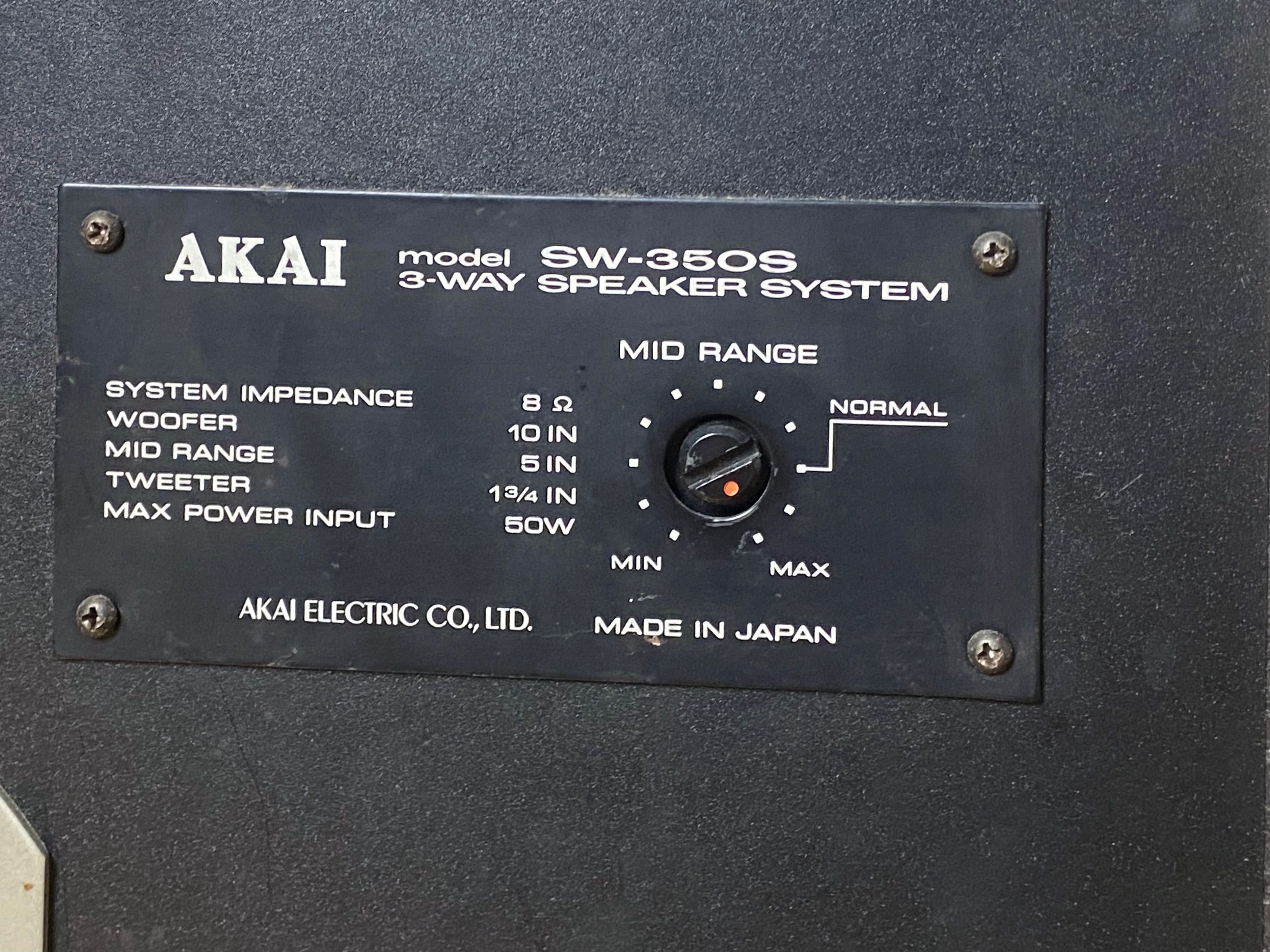 Zestaw kolumn AKAI SW-350S, HI-FI, Made in Japan, Vintage Audio-Stereo