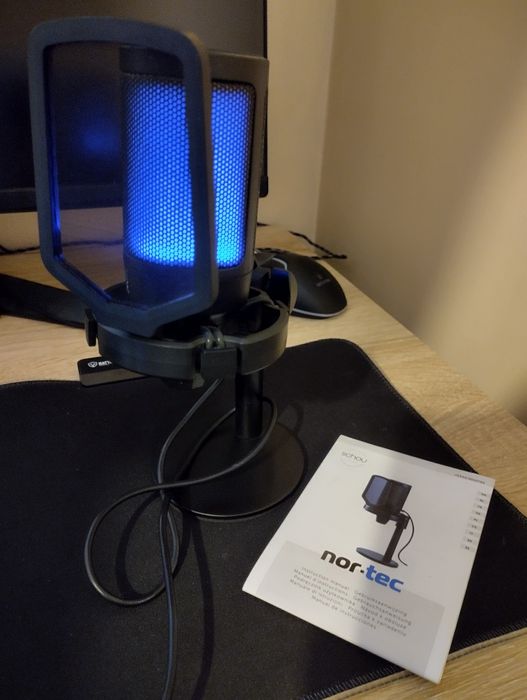 Mikrofon do grania gemingowy LED