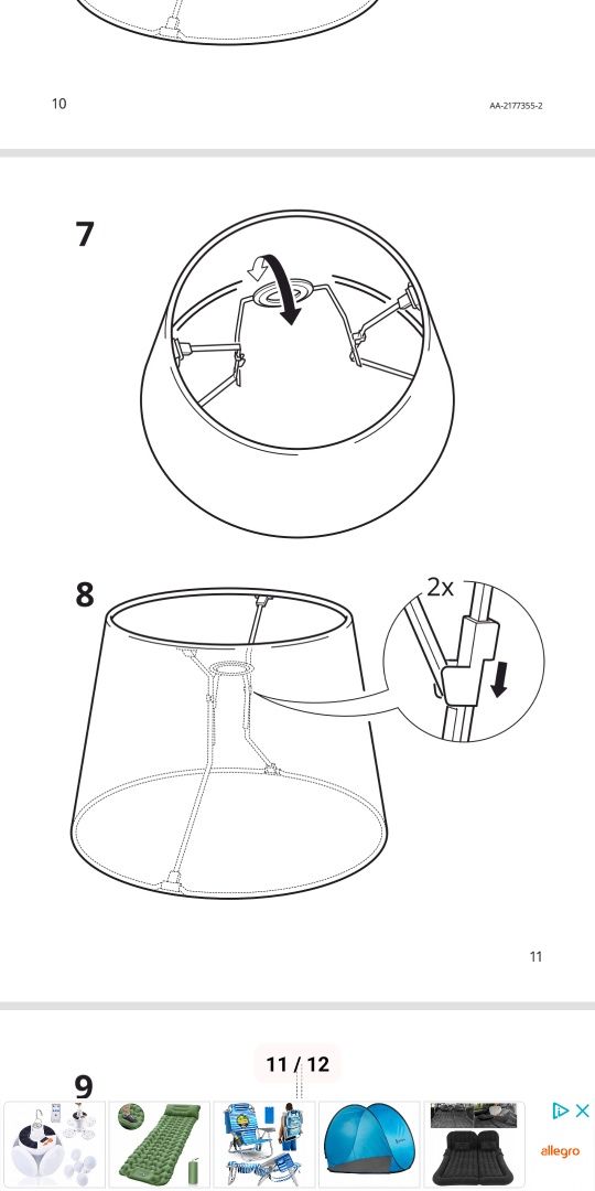 Klosz abażur Ikea Tippakull lampa wisząca stojąca chmurki