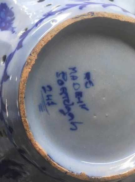 Cesta Azul em Loiça (Artesanal)