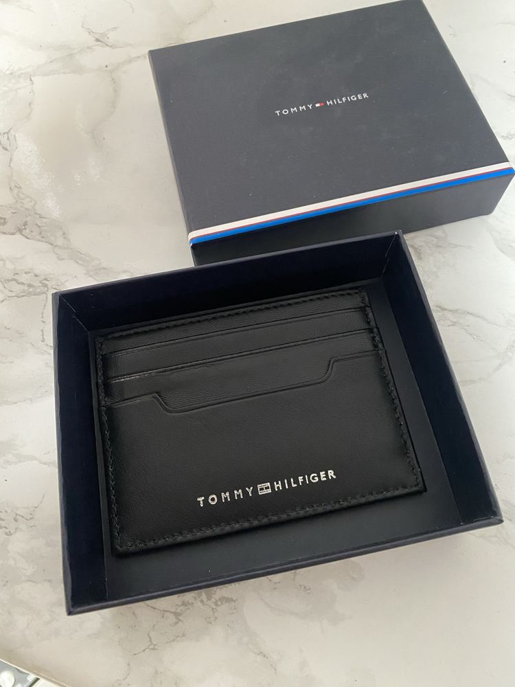 Portfel card holder kartownik tommy hilfiger skorzany