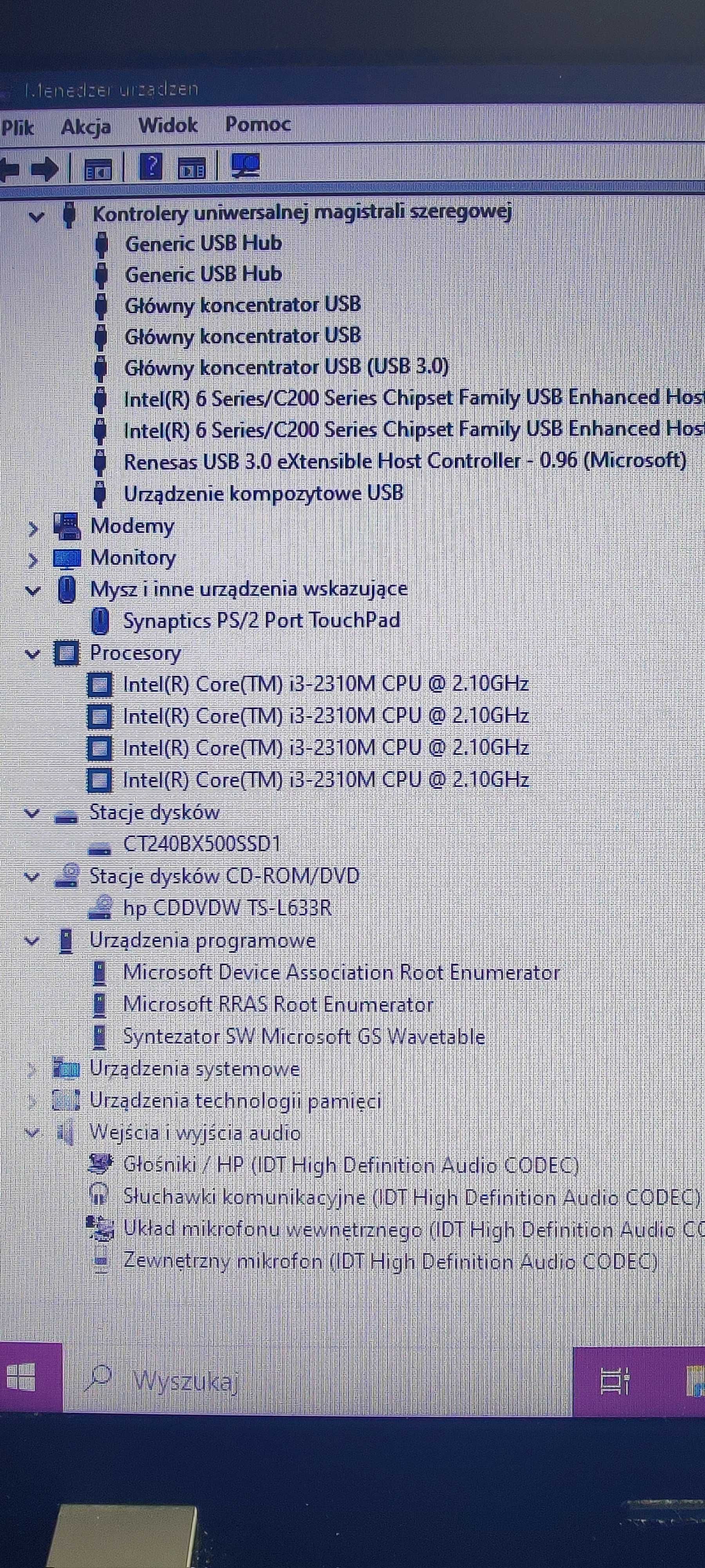 HP 4530S - 15,6 cala - Core i3 4x2,10 GHz - 6GB Ram - 240GB SSD -Win10