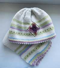 Женский стильный головной наборчик шапка та шарф, комплект veti