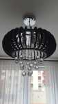 Lampa wisząca Aries Black drewniana czarna Black Red White