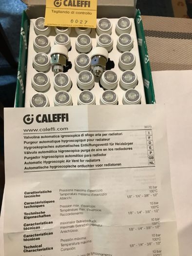 Автоматические воздухоотводчики для отопления Маевского Caleffi,