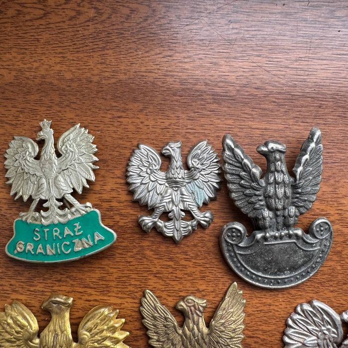 Orzełki zestaw PRL + Straż graniczna nowszy