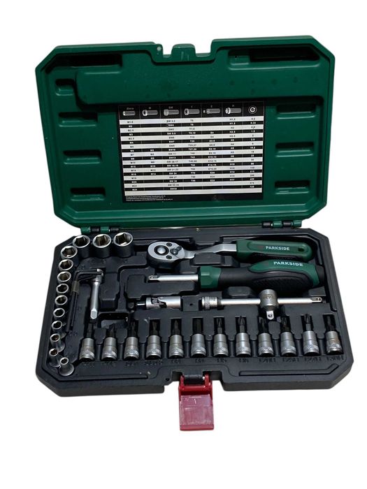Zestaw Kluczy Nasadowych Parkside 36-elemetnów.