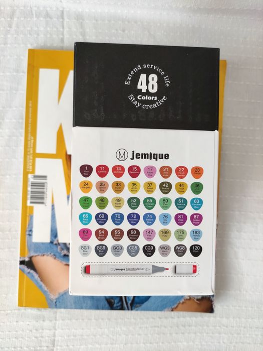 Jemique 48 kolorów markery artystyczne, dla artystów ASP rysunek