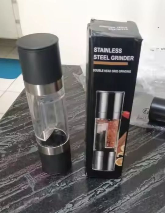 Мельница для специй, перцемолка механическая, ручная/стекло, керамичес