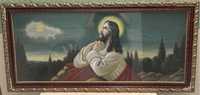 Stary obraz na płótnie - Modlitwa Jezusa w Ogrójcu