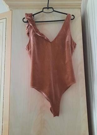 Велюровий боді комбідрес